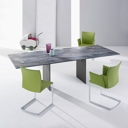 draenert | atlas table | extendable + pivotable | dreaming green stone 160/230x92cm