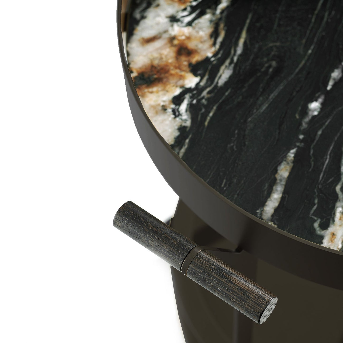 draenert | day bar trolley | belvedere polished stone + black frame