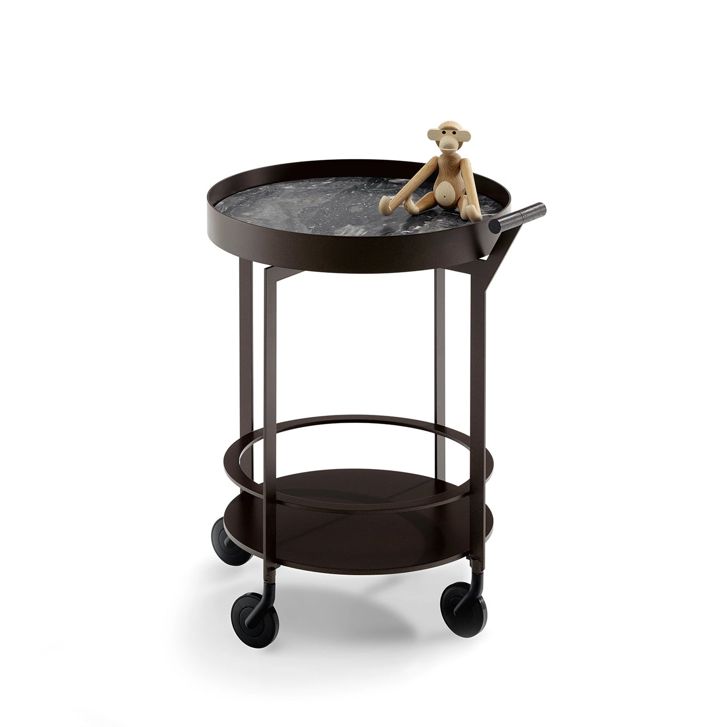 draenert | day bar trolley | belvedere polished stone + black frame