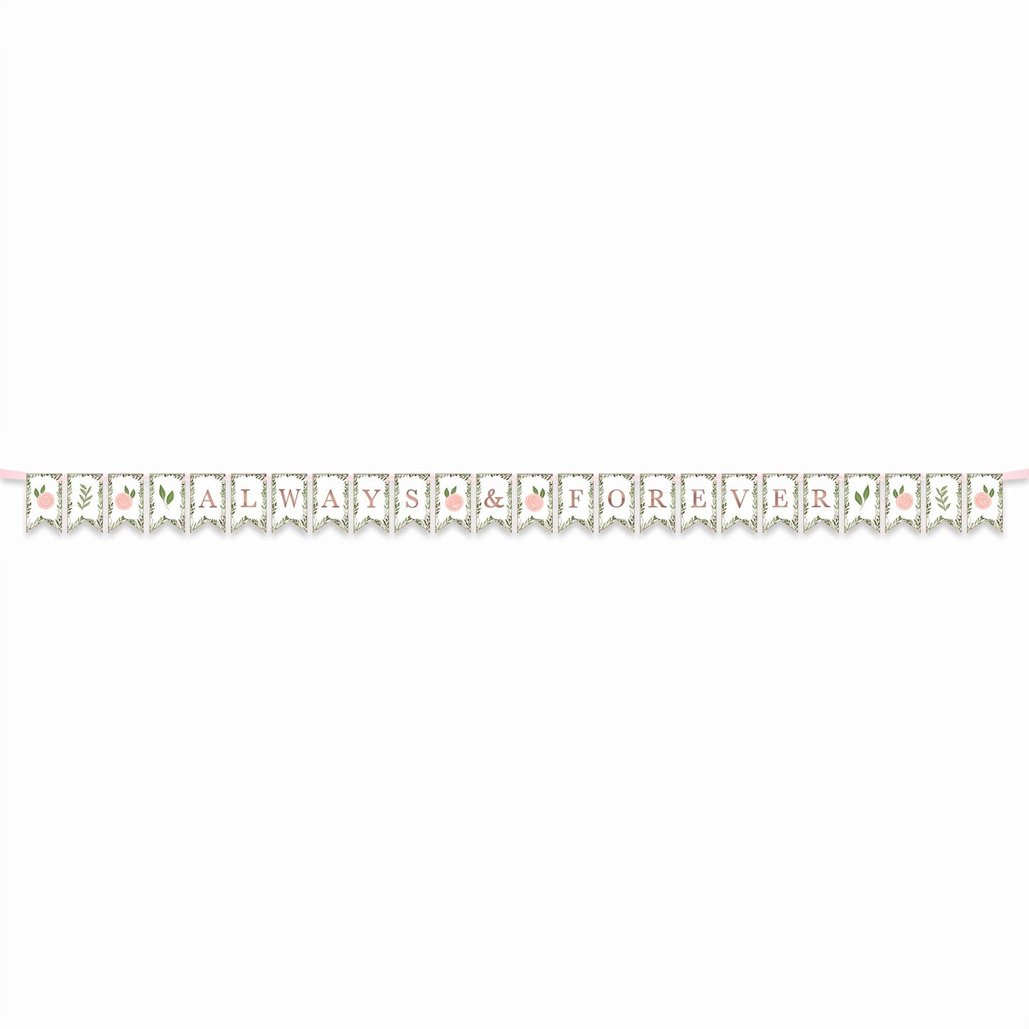 "Always & Forever" Floral Pennant Banner for Weddings