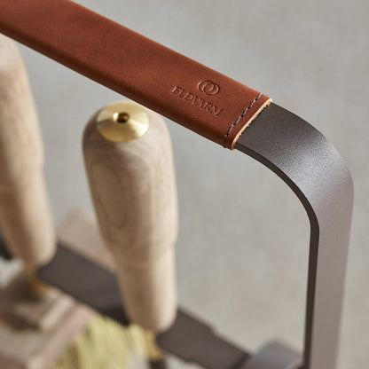 eldvarm | emma fire companion set with leather | havane