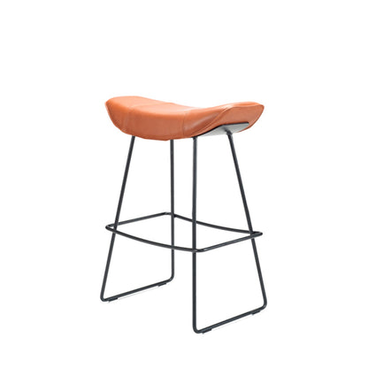 freifrau | kya kitchen stool 63cm | muscat cacao leather + steel bronze glaze wire frame - DC