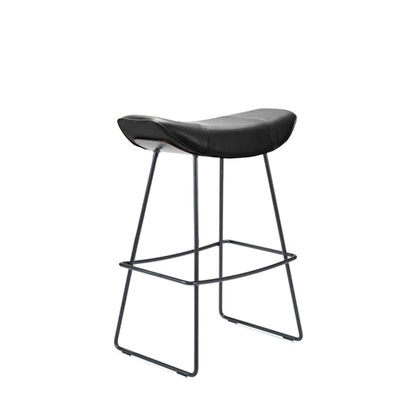 freifrau | kya kitchen stool 63cm | muscat cacao leather + steel bronze glaze wire frame - DC