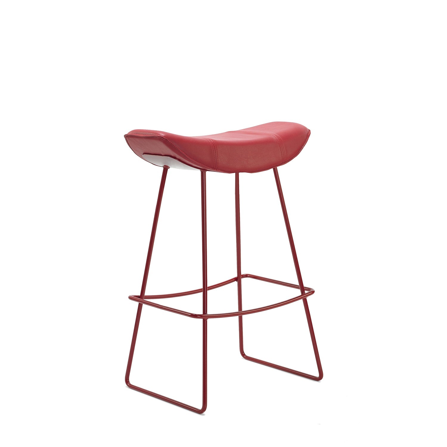 freifrau | kya kitchen stool 63cm | muscat cacao leather + steel bronze glaze wire frame - DC
