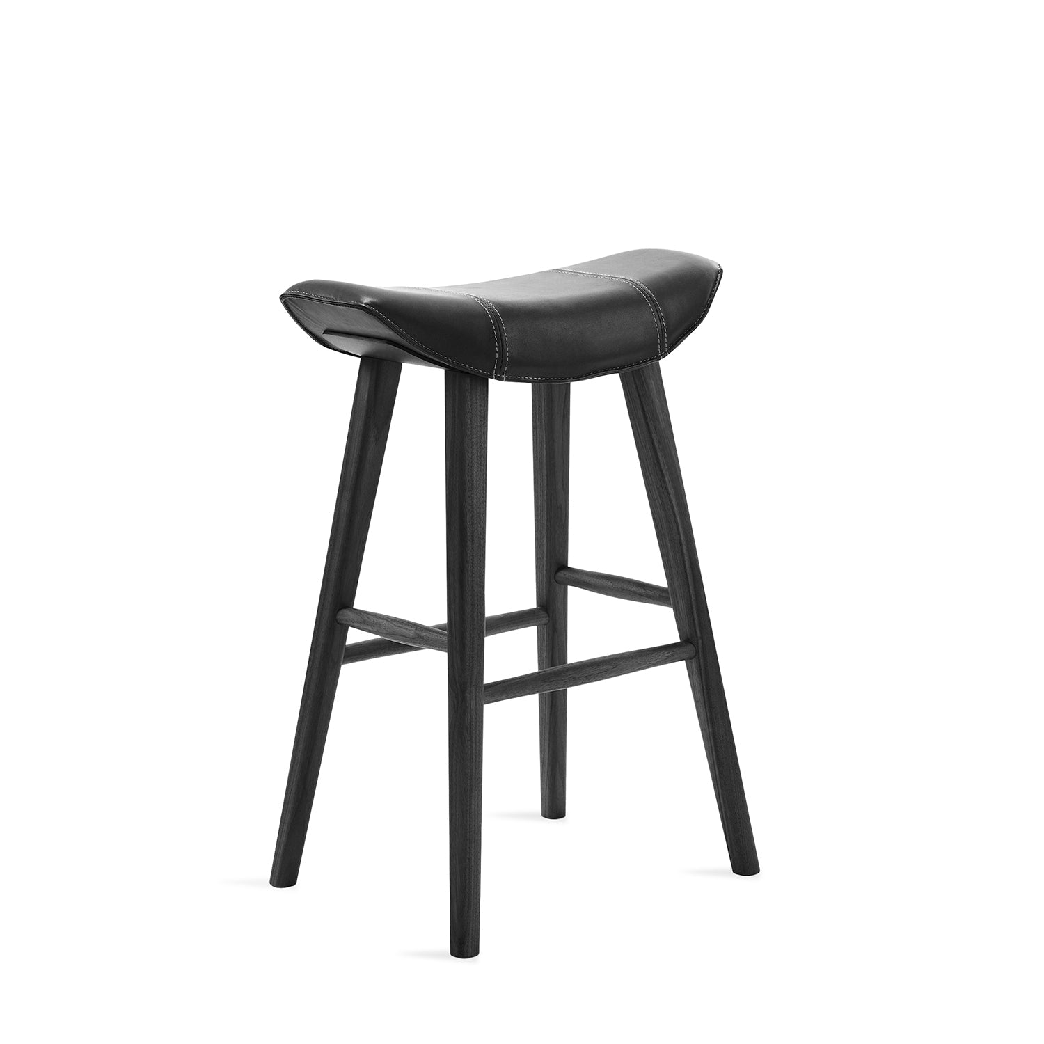 freifrau | kya kitchen stool 63cm | muscat cacao leather + steel bronze glaze wire frame - DC
