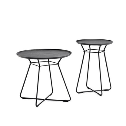 freifrau | leya coffee table with leather inlay | large | black