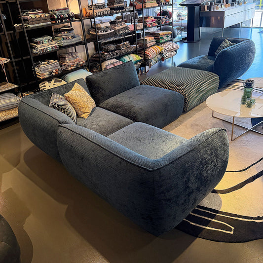 freifrau | mia sofa 5 piece set | chouchou col 113 42 with dedar pouf