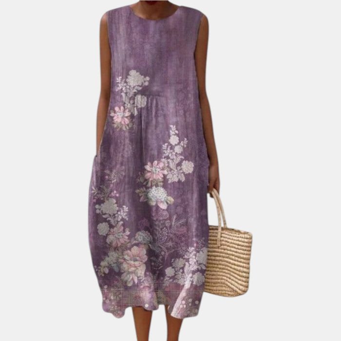 Freya - ærmeløs midikjole