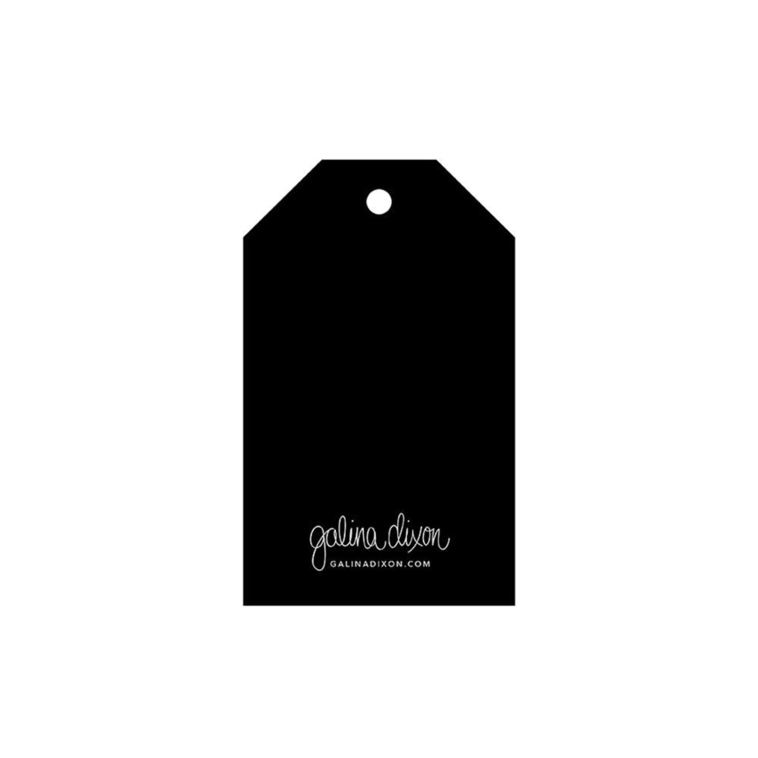 galina dixon | gift tag | happy birthday black - white text