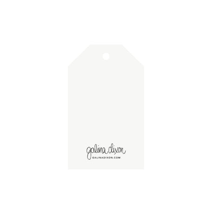 galina dixon | gift tag | happy birthday white + gold text