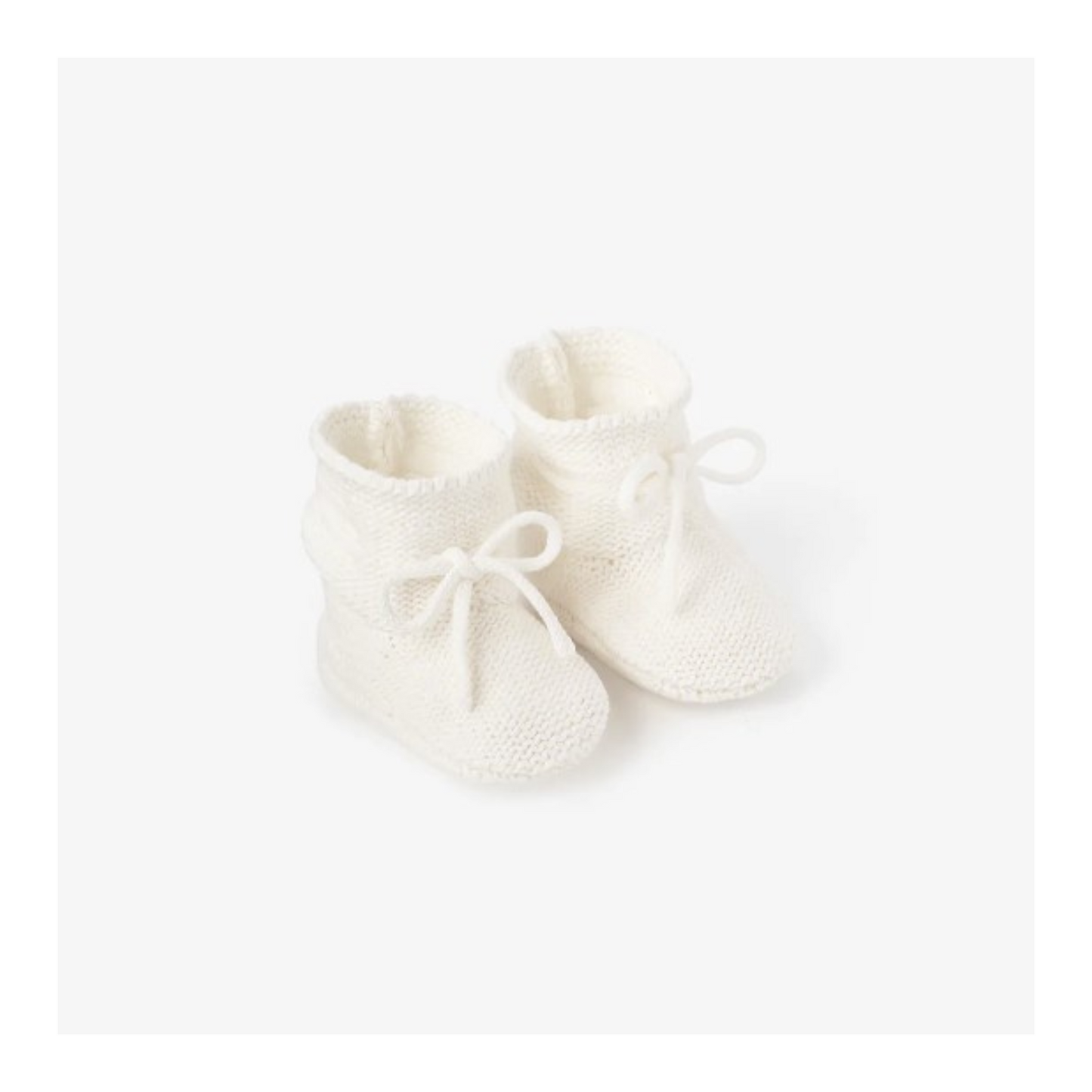 White Garter Knit Baby Booties