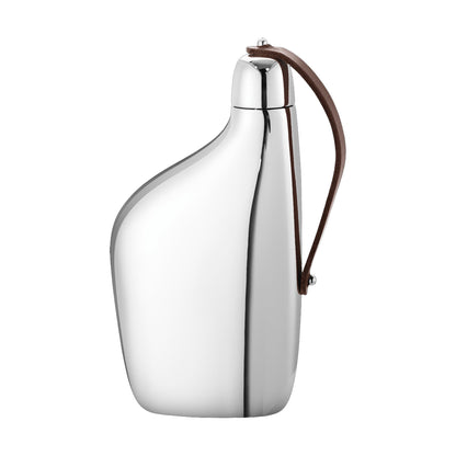 georg jensen | sky hip flask 0.15L + card game - leather | bundle