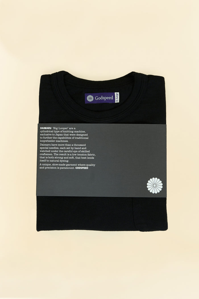 Godspeed Heavyweight Loopwheel  10oz Pocket T-Shirt - Black