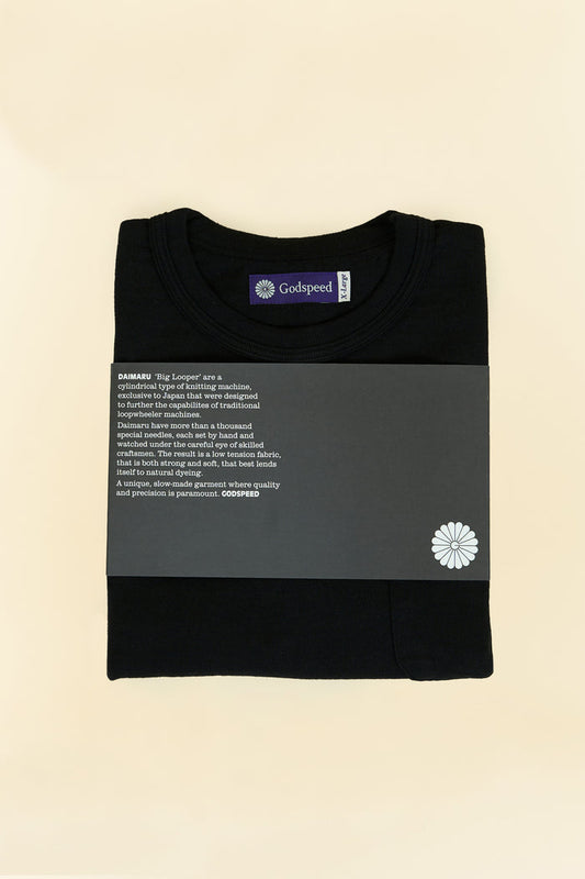 Godspeed Heavyweight Loopwheel  10oz Pocket T-Shirt - Black