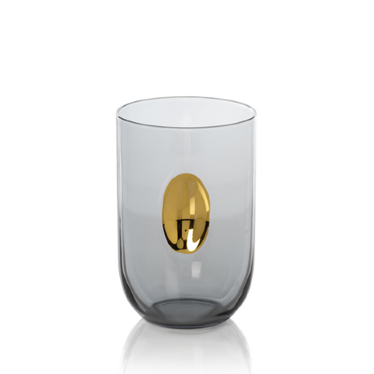 Gray Aperitivo Tumbler With Gold Accent