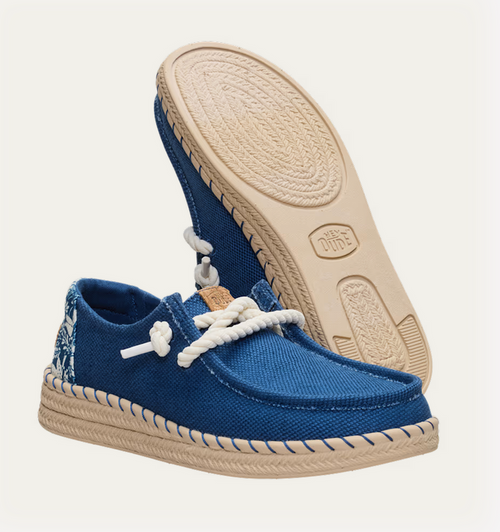 HEY DUDE - Wendy Espadrille Hibiscus -NAVY