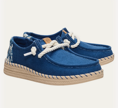 HEY DUDE - Wendy Espadrille Hibiscus -NAVY