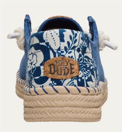 HEY DUDE - Wendy Espadrille Hibiscus -NAVY