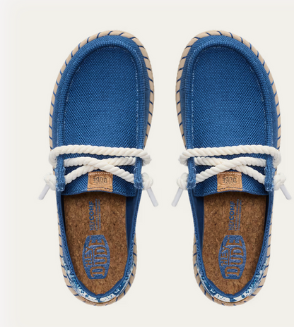 HEY DUDE - Wendy Espadrille Hibiscus -NAVY