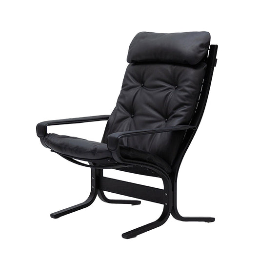 hjelle | siesta classic 301 chair | high back with arms | black oak + hemsen HA19 leather