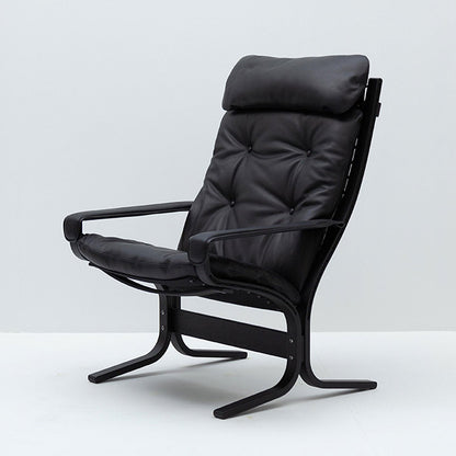 hjelle | siesta classic 301 chair | high back with arms | black oak + hemsen HA19 leather