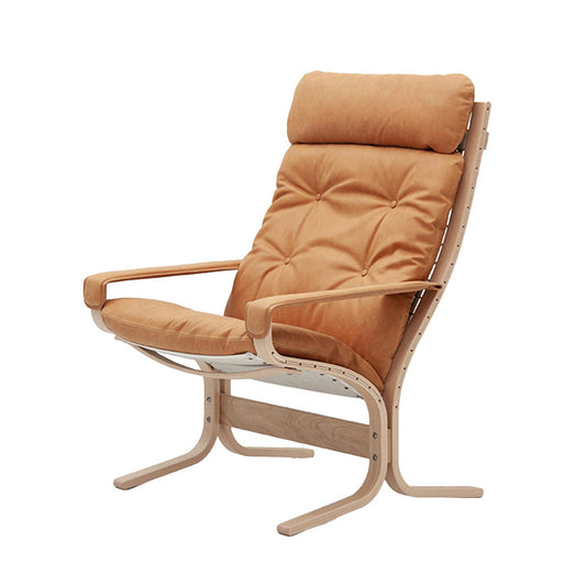 hjelle | siesta classic 301 chair | high back with arms | oak + vintage 413 leather
