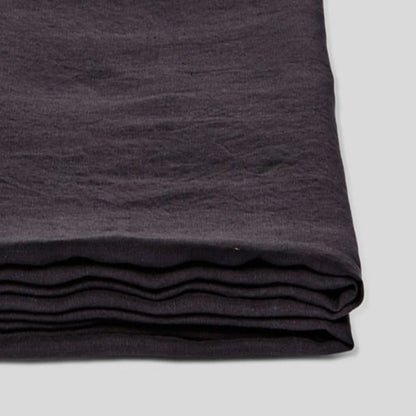 in bed | linen flat sheet | queen | kohl  - LC