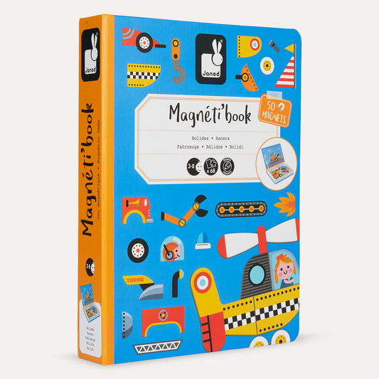 Janod Magnetibook Educational Toy - Racers