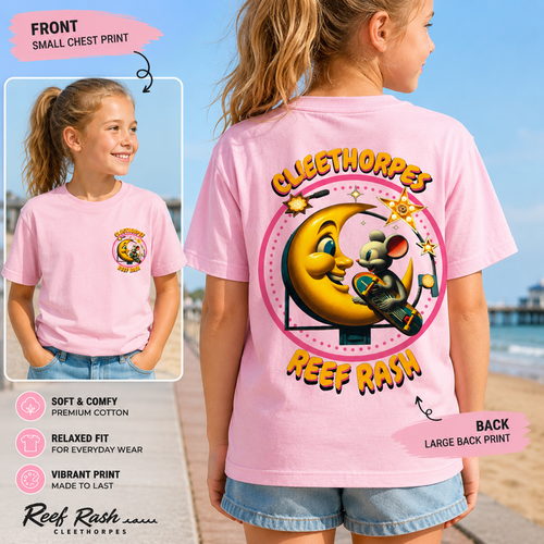 KIDS CLEETHORPES  MOUSE AND THE MOON T-SHIRT -PINK -