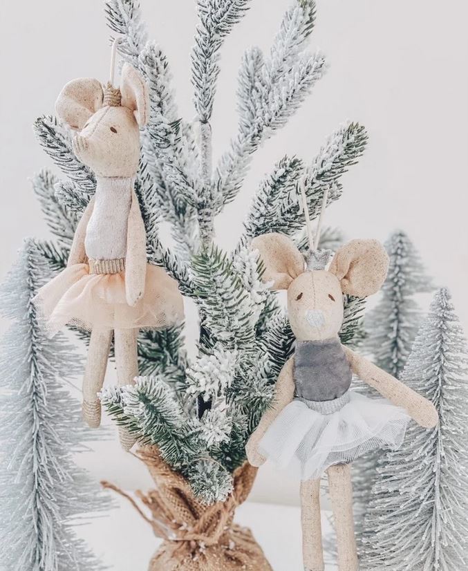 Ballerina Mice Holiday Ornament Set