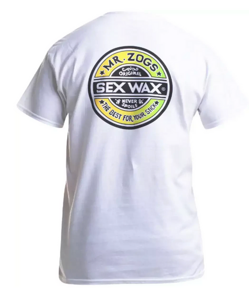 Mr Zogs Sex Wax T-Shirt - Word Fade - White/Green