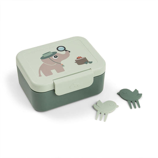 Done by Deer Tiny Lunch Box With Snack Picks - Tiny Trails Green