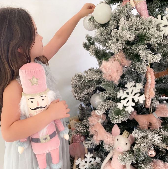 Pink Plush Nutcracker Shelf Sitter