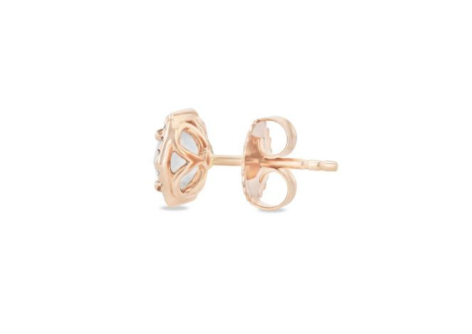 Ines Hexagon Moonstone & Diamond Stud Earring
