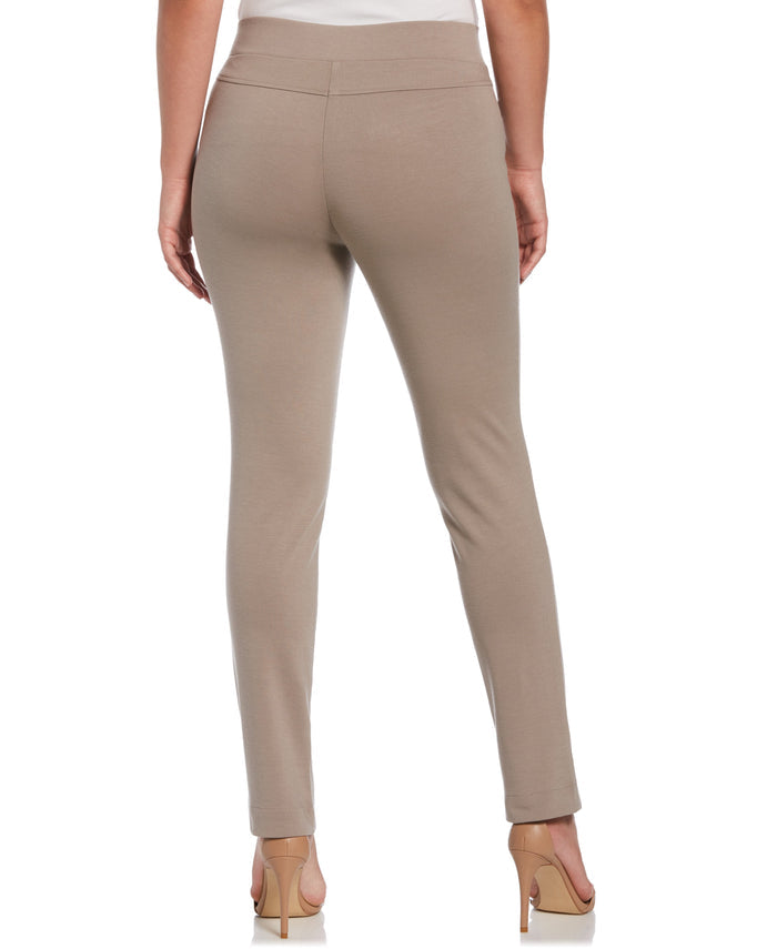 PETITE PONTE KNIT SLIM LEG PANT - COMFORT FIT (Summer Straw)