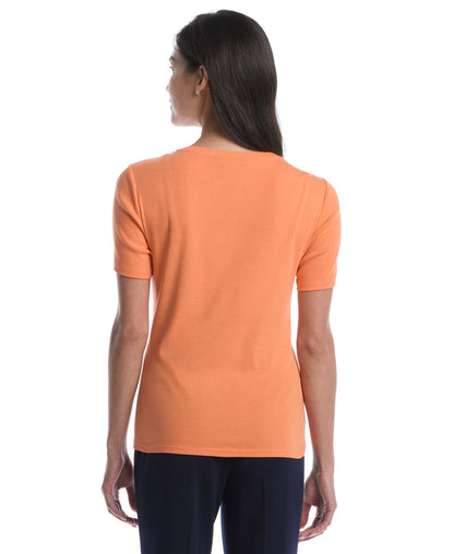 Petite Welt Pocket Button Detail Top (Nectarine)