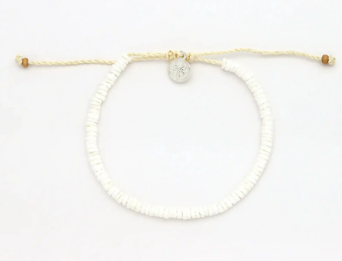 PINEAPLE WHITE PUKA SHELL BRACELET - SHB-202