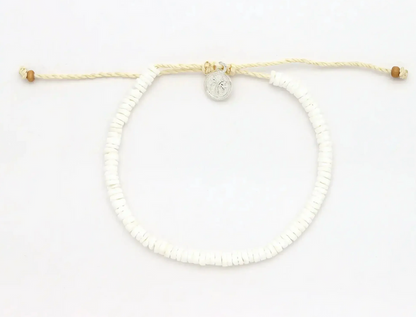 PINEAPLE WHITE PUKA SHELL BRACELET - SHB-202