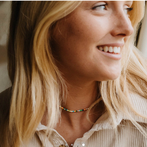 PINEAPPLE ALILA DAINTY BEADED CHOKER NECKLACE - NICNP-001
