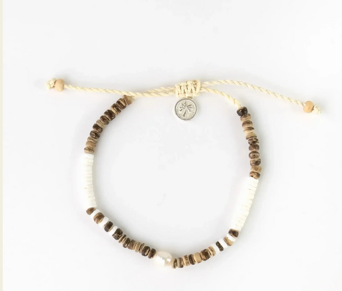 PINEAPPLE COCONUT WOOD BEADED BEACH BRACELET-COCBP-008