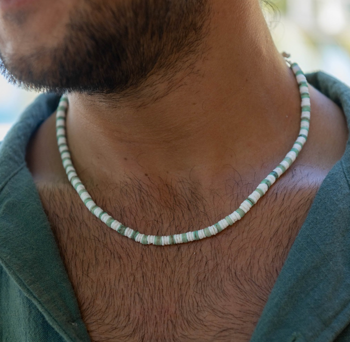 PINEAPPLE LAUT GREEN WOOD NECKLACE- KALN-041