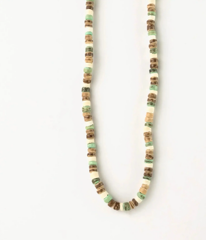 PINEAPPLE LAUT TURQUOISE GRREN WOOD NECKLACE -NCKP-002