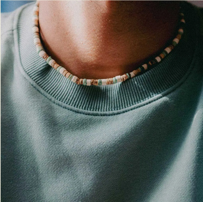 PINEAPPLE LAUT TURQUOISE GRREN WOOD NECKLACE -NCKP-002