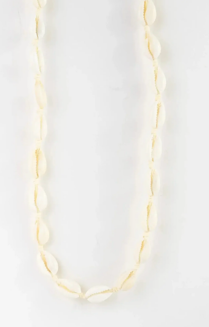 PINEAPPLE LIVADI COWRIE SHELL CHOKER NECKLACE- COWC-002 - CREAM
