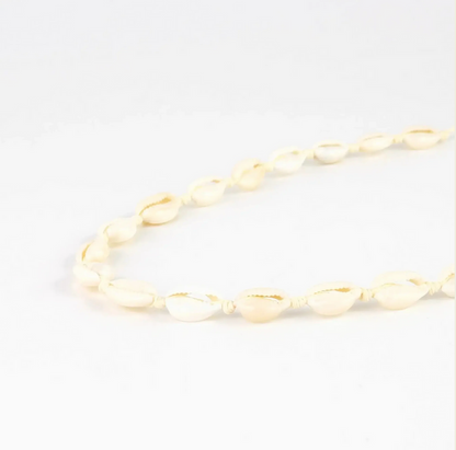 PINEAPPLE LIVADI COWRIE SHELL CHOKER NECKLACE- COWC-002 - CREAM