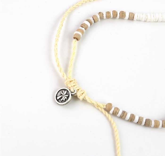 PINEAPPLE LOVE IS HERE NATURAL STONE/ BLUE , PEARL & SHELL NECKLACE- LIMN-008