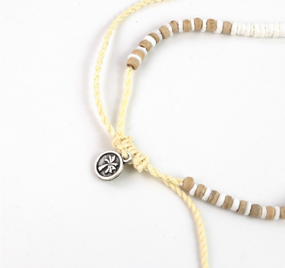 PINEAPPLE LOVE IS HERE NATURAL STONE/ BLUE , PEARL & SHELL NECKLACE- LIMN-008