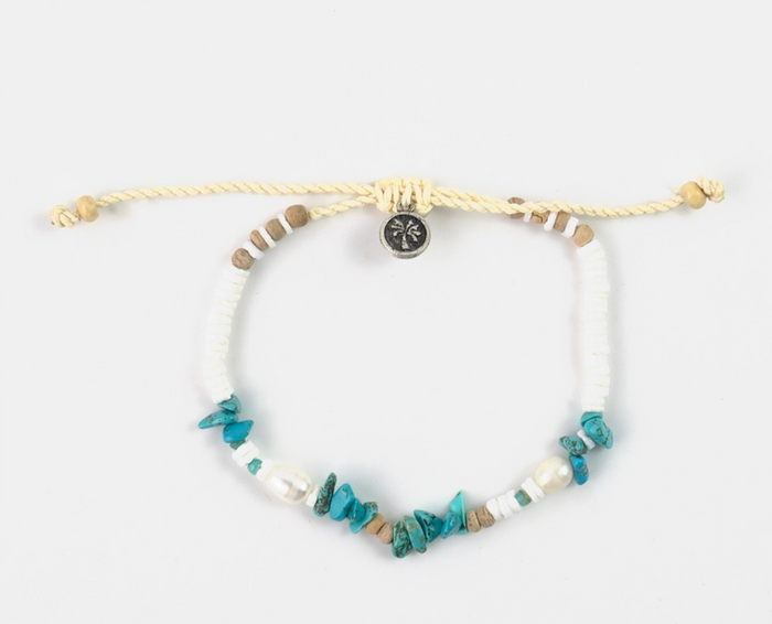 PINEAPPLE LOVE IS HERE NATURAL STONE, PEARL & SHELL BRACELET