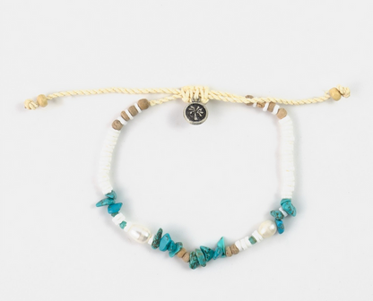 PINEAPPLE LOVE IS HERE NATURAL STONE, PEARL & SHELL BRACELET