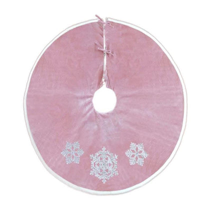 Dusty Rose Snowflake Tree Skirt